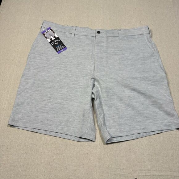 NWT Callaway OPTI-Dri Mens Shorts Flint Gray Flat Front Sz 40 Golf 9” Inseam - Picture 1 of 6